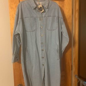New With Tags Denim Duster Dress
